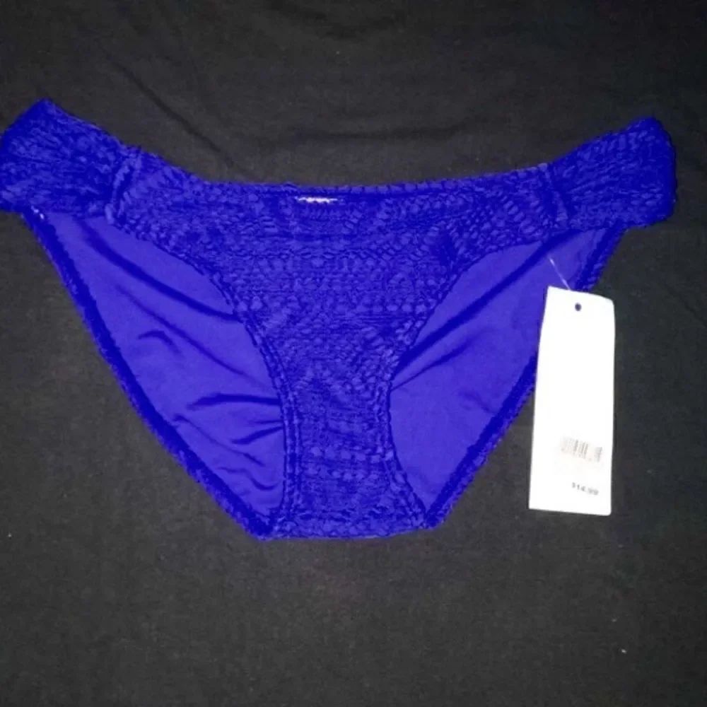 Royal blue lace swim bottoms